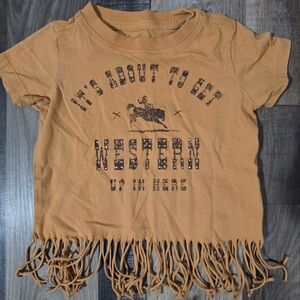 Shyanne Kids Western Fringe Tee - Tan